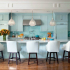 Синя кухня (100+ снимки на райски интериори): стилен дизайн за бяло-сини и сиво-сини кухни